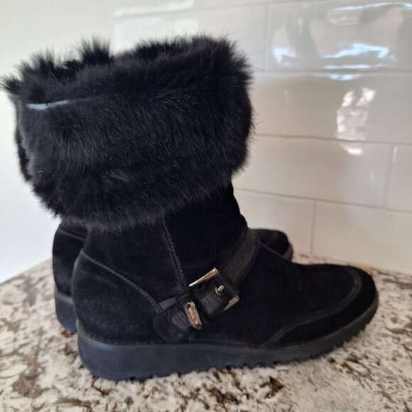 Stuart Weitzman black suede snow boots size 7.5 M‎ - Picture 2 of 9